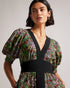 LOTTEI-Dresses-Crepe Panelled Puff Sleeve Midi Dress- Ted Baker Romania